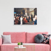 Christus voor Pilate 1880 door Mihaly Munkacsy Canvas Afdruk (Insitu (Woonkamer))