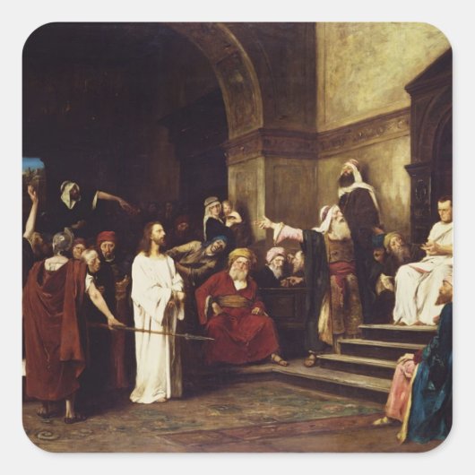 Christus voor piloot vierkante sticker (Voorkant)