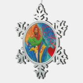 Christus voor Portugal Tin Sneeuwvlok Ornament (Rechts)