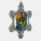 Christus voor Portugal Tin Sneeuwvlok Ornament (Links)