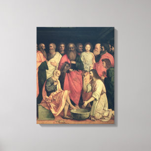 Christus Wast de voeten van de Disciples Canvas Afdruk