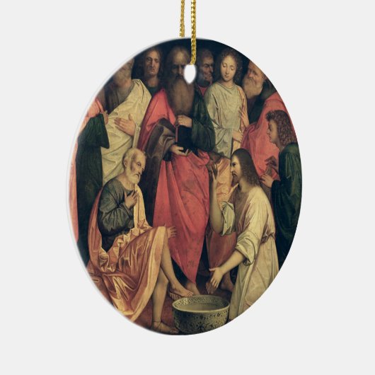 Christus Wast de voeten van de Disciples Keramisch Ornament (Rechts)