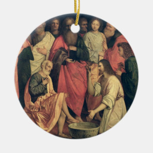 Christus Wast de voeten van de Disciples Keramisch Ornament