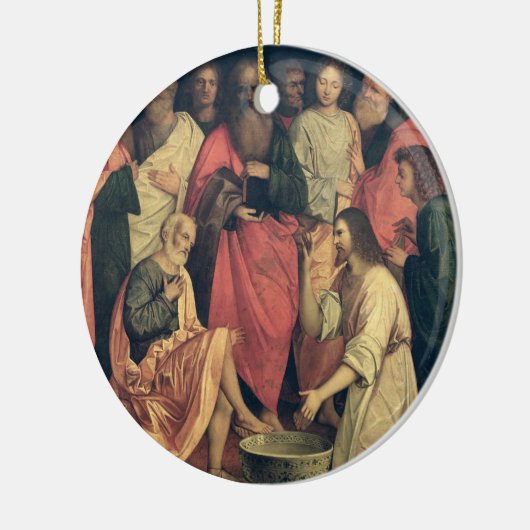Christus Wast de voeten van de Disciples Keramisch Ornament (Links)