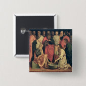 Christus Wast de voeten van de Disciples Vierkante Button 5,1 Cm (Voorkant /achterkant)