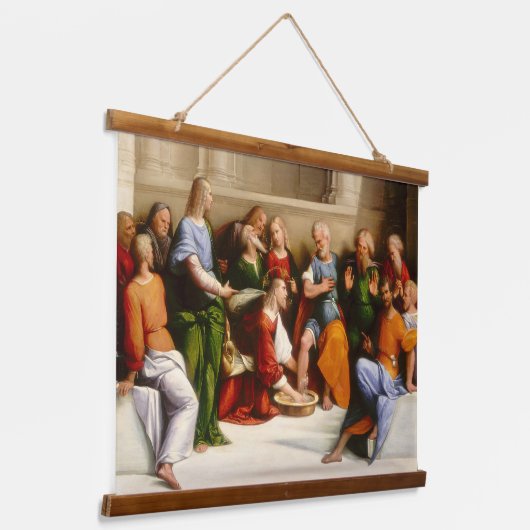 Christus Wast het eten van de Disciples, Garofalo Hangend Wandkleed (Gebogen)