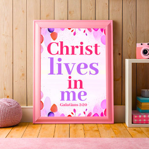 Christus woont in mij Boho Christelijke Teen Girl  Poster