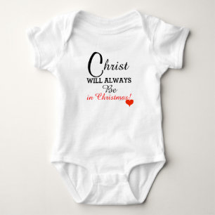 Christus zal altijd in de Baby van het kerstrode h Romper