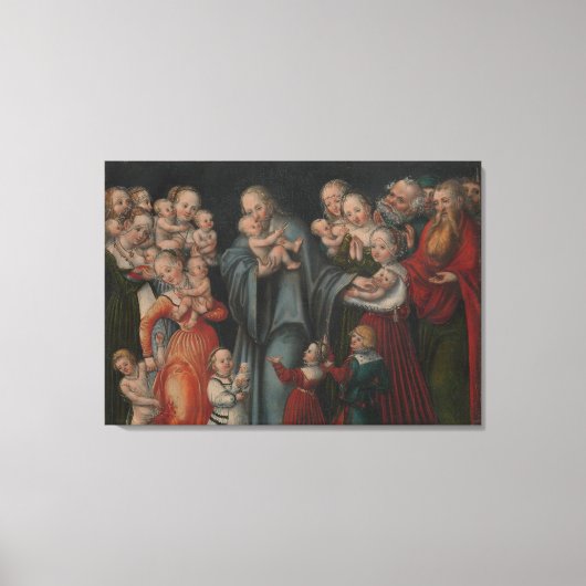 Christus Zegen de Kinderen Wall Art Canvas Print (Voorkant)
