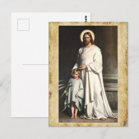 Christus zegen het kleine kind briefkaart (Voorkant / Achterkant)