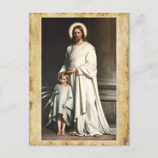 Christus zegen het kleine kind briefkaart (Voorkant)