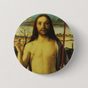 Christus zegent door Giovanni Bellini Ronde Button 5,7 Cm