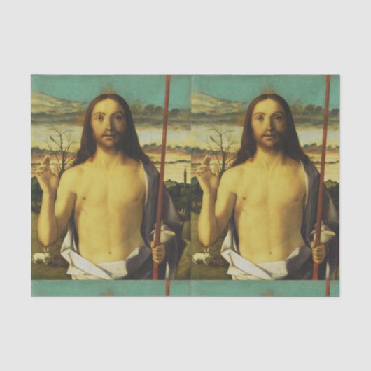 Christus zegent door Giovanni Bellini Tissuepapier (Voorkant)