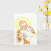 Christuskind met Lam Christmas Kaart (Gele Bloem)