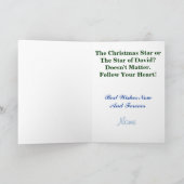 Christusmukkah Ster van David Kerstboom Kaart (Binnen)
