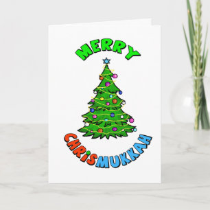 Christusmukkah Ster van David Kerstboom Kaart