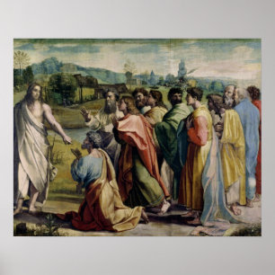Christus's Charge aan St. Peter (cartoon voor de v Poster