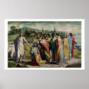 Christus's Charge aan St. Peter (cartoon voor de v Poster