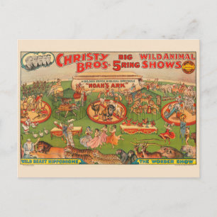Christy Brothers Wild Animal Circus Poster Briefkaart