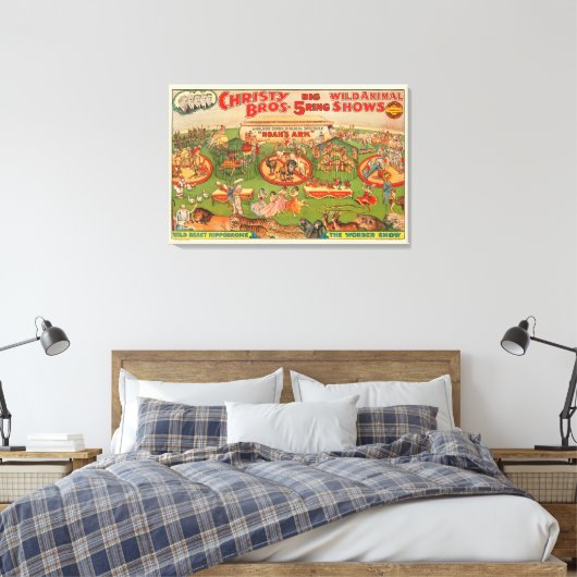  Christy Brothers Wild Animal Circus Poster Canvas Afdruk (Insitu (Slaapkamer))