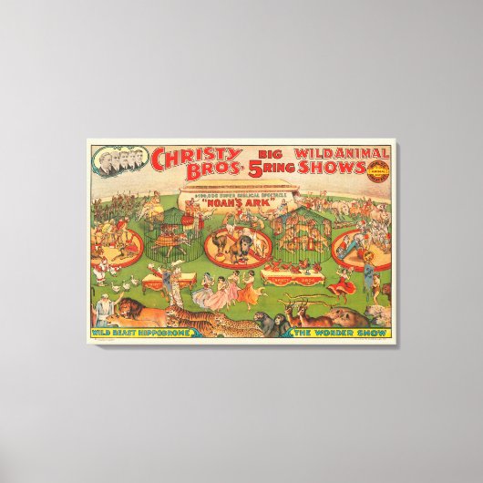  Christy Brothers Wild Animal Circus Poster Canvas Afdruk (Voorkant)