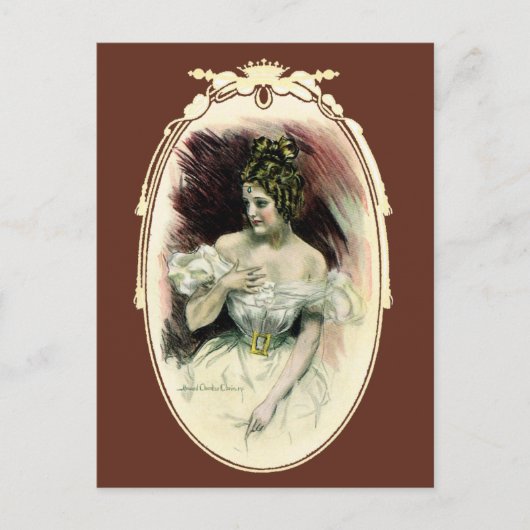  Christy Girl, Antiek Bridal-portret Briefkaart (Voorkant)