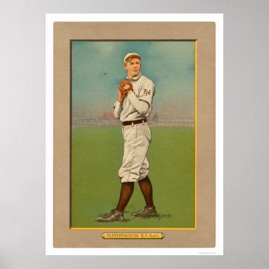 Christy Mathewson Giants Baseball 1911 Poster (Voorkant)