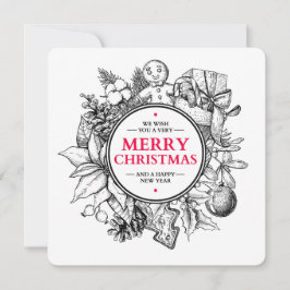 Chritmas  kaart. Handgetekende Xmas baard