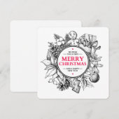 Chritmas  kaart. Handgetekende Xmas baard (Voorkant / Achterkant)