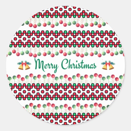 Chritmas Ronde Sticker (Voorkant)