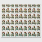  chritmas sneeuw en santa cadeaupapier (Vlak)