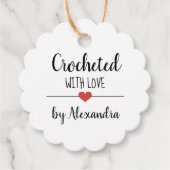 Chrochetd met het liefdeskraftscript bedankjes labels (Voorkant)