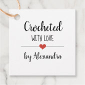 Chrochetd met het manuscript van het liefdeskraft bedankjes labels (Voorkant)
