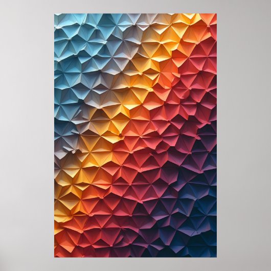 Chroma Fold: Geometric Prism Gradient Abstract Art Poster (Voorkant)