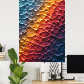 Chroma Fold: Geometric Prism Gradient Abstract Art Poster (Thuiskantoor)