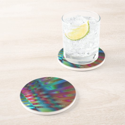 Chroma Rays Zandsteen Onderzetter (Zijkant)