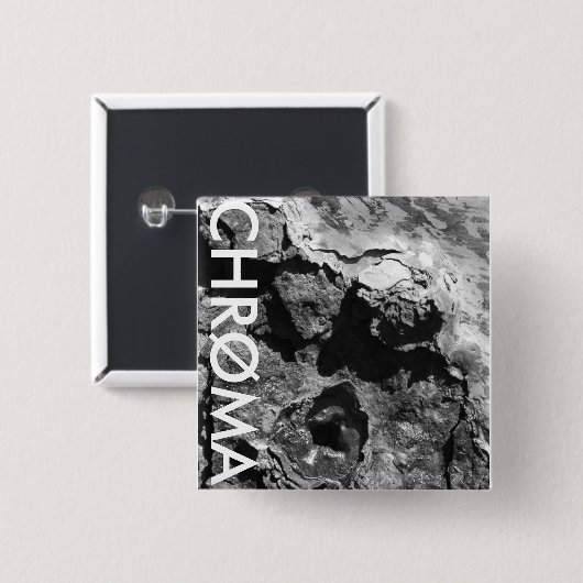 CHRØMA RUST BADGE VIERKANTE BUTTON 5,1 CM (Voorkant /achterkant)