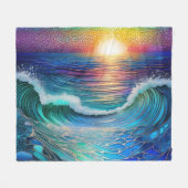 Chroma Zee zeegezicht Fleece Deken (Voorkant (Horizontaal))