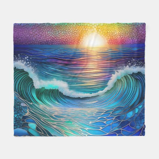 Chroma Zee zeegezicht Fleece Deken (Voorkant (Horizontaal))
