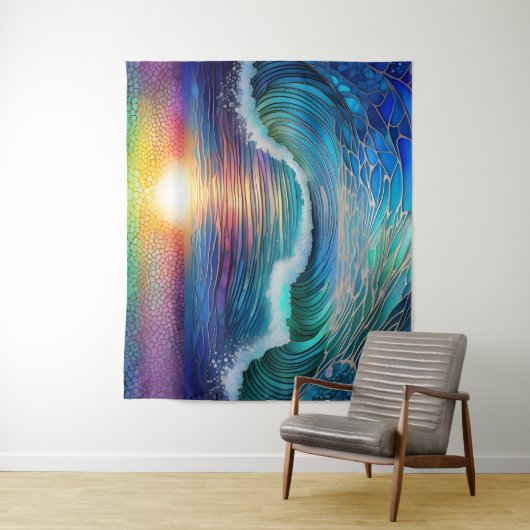 Chroma Zee zeegezicht Wandkleed (In situ)