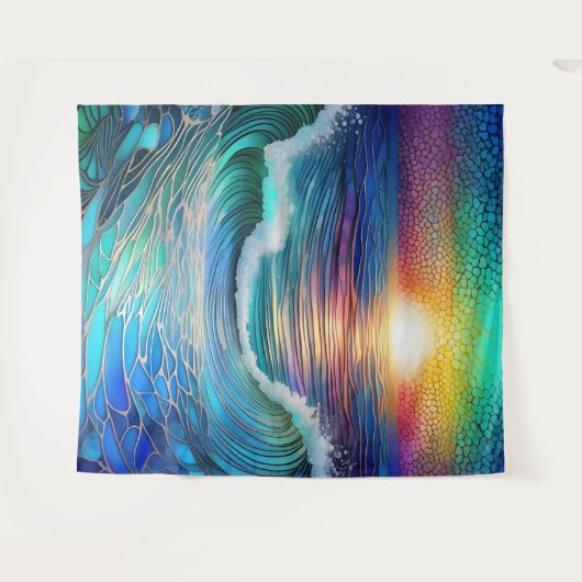 Chroma Zee zeegezicht Wandkleed (Voorkant (horizontaal))