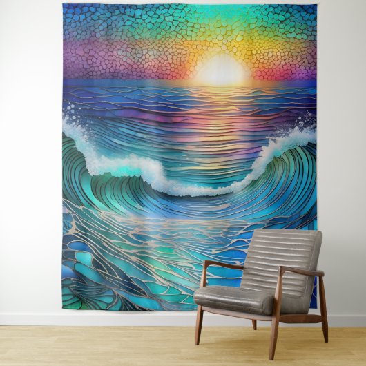 Chroma Zee zeegezicht Wandkleed (In situ)