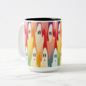 ChromaGhosts: Een regenboog spoken Collectie Tweekleurige Koffiemok (Voorkant links)