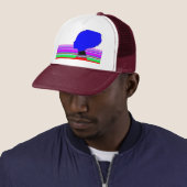 Chromatic Blue Profile – Pop Art Trucker Cap (In situ)