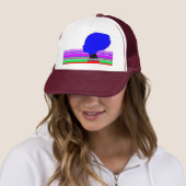 Chromatic Blue Profile – Pop Art Trucker Cap (In situ)