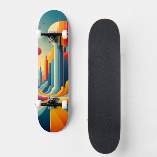 Chromatic Cityscape Persoonlijk Skateboard (Voorkant)