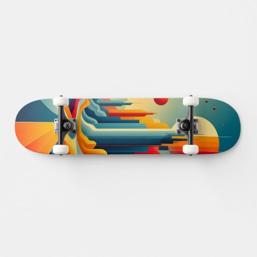 Chromatic Cityscape Persoonlijk Skateboard (Horizontaal)