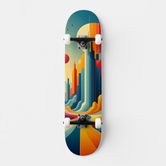 Chromatic Cityscape Persoonlijk Skateboard (Voorkant)