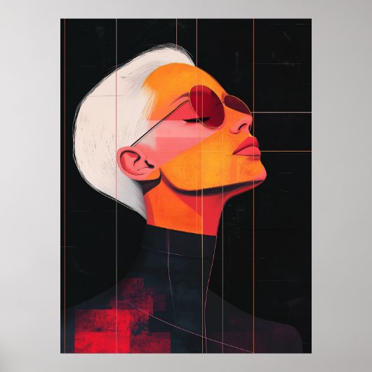 Chromatic Contours — Modern Woman Portrait Poster (Voorkant)