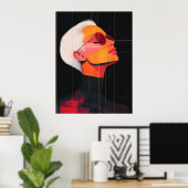 Chromatic Contours — Modern Woman Portrait Poster (Thuiskantoor)